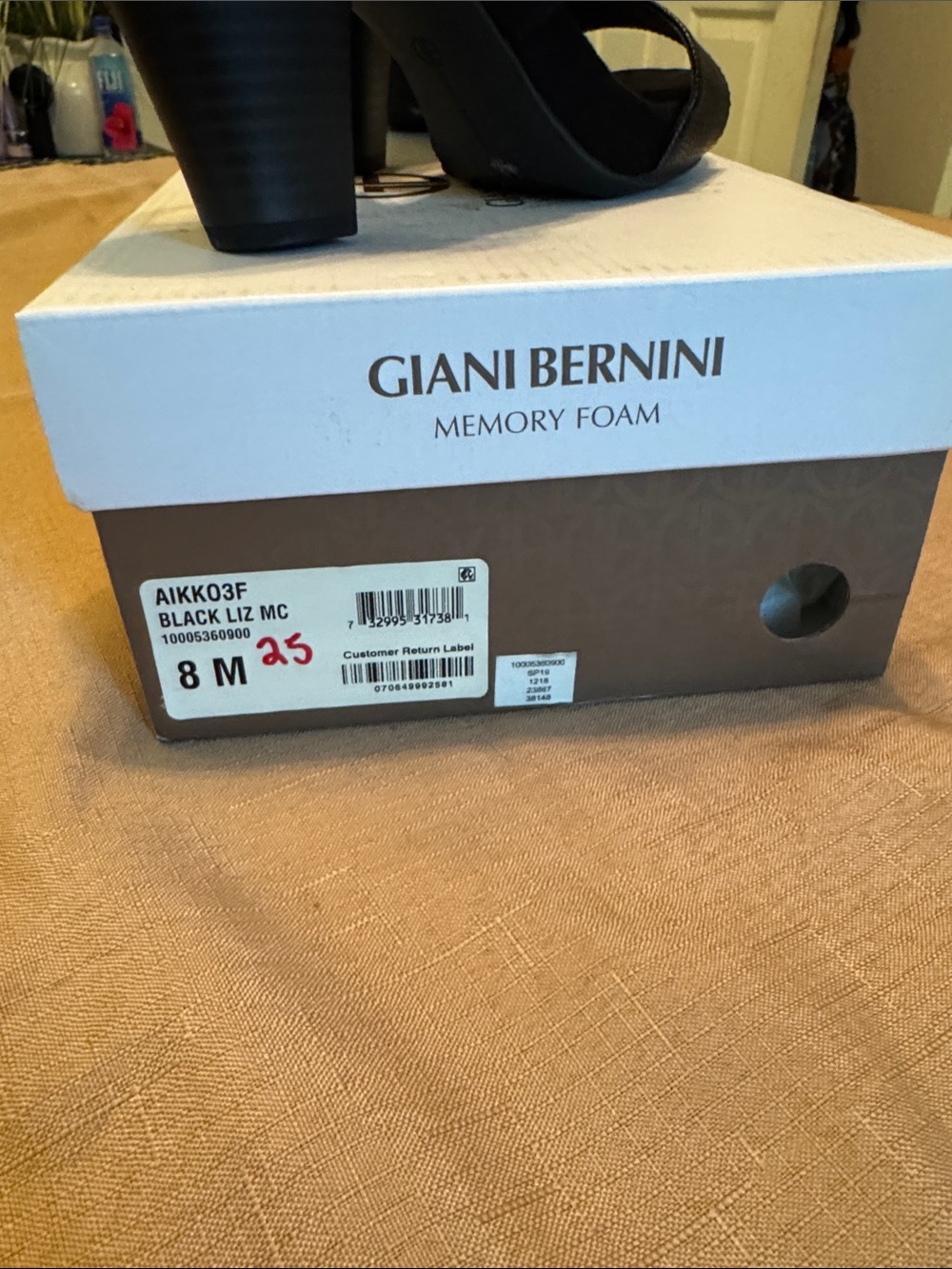 Giani Bernini Black Suede Block Heel Sandals w/ Memory foam. - Picture 4 of 11